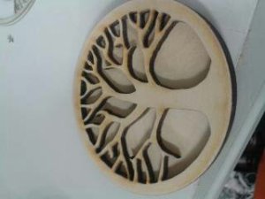 This is another tree design cut into wood which I didn't like as much as my original design.
