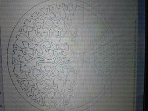 The tree of life that I designed on the software coral draw, ready to laser cut using the laser cutter.